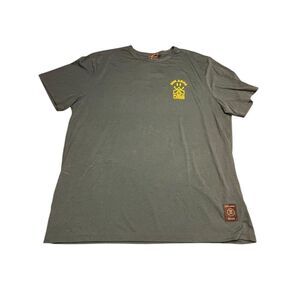Roark Men’s XL Run Amok Mathis Short Sleeve Active Tee Green yellow run amok